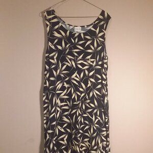 Connie Choi USA  Women's XL  Sleeveless Maxi Dress  Side slit Black Beige